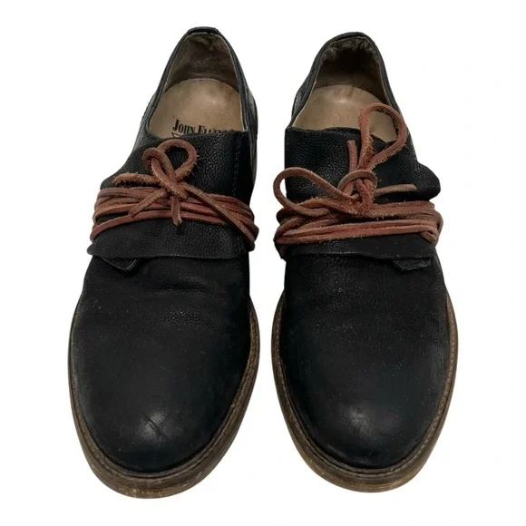 John Fluevog Warde Black Leather Oxford Unisex Handcrafted Shoes Men’s 7 Women 9 - Picture 7 of 16